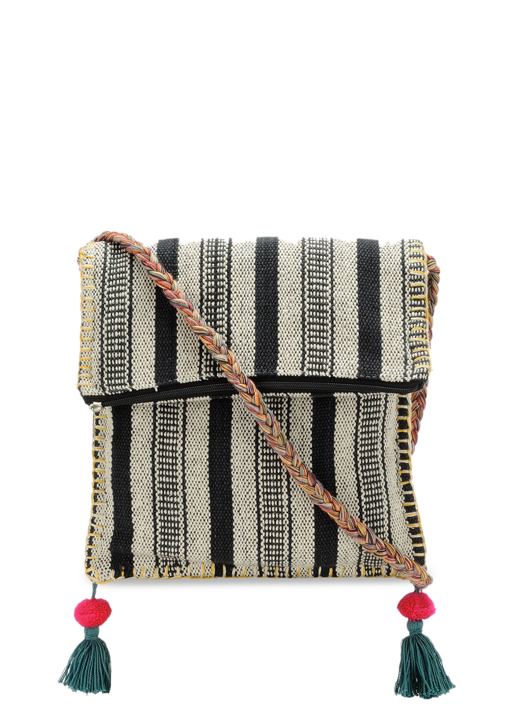 The House of Tara Grey Self Design Sling Bag