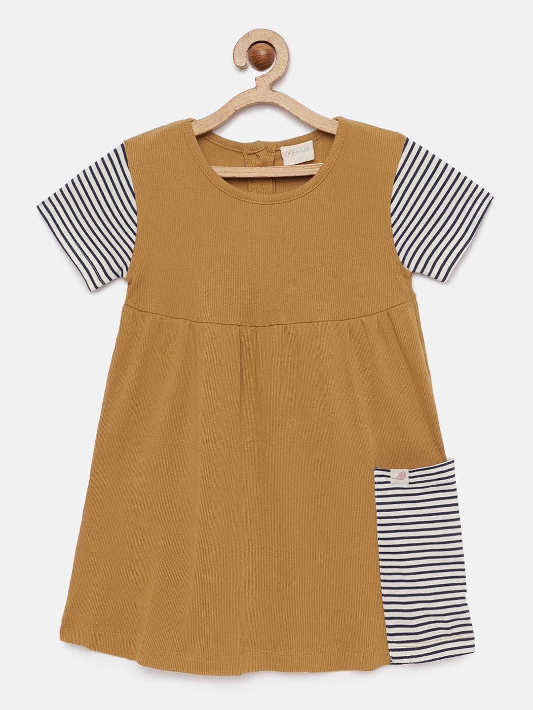 SOFIE & SAM Girls Mustard Solid A-Line Dress