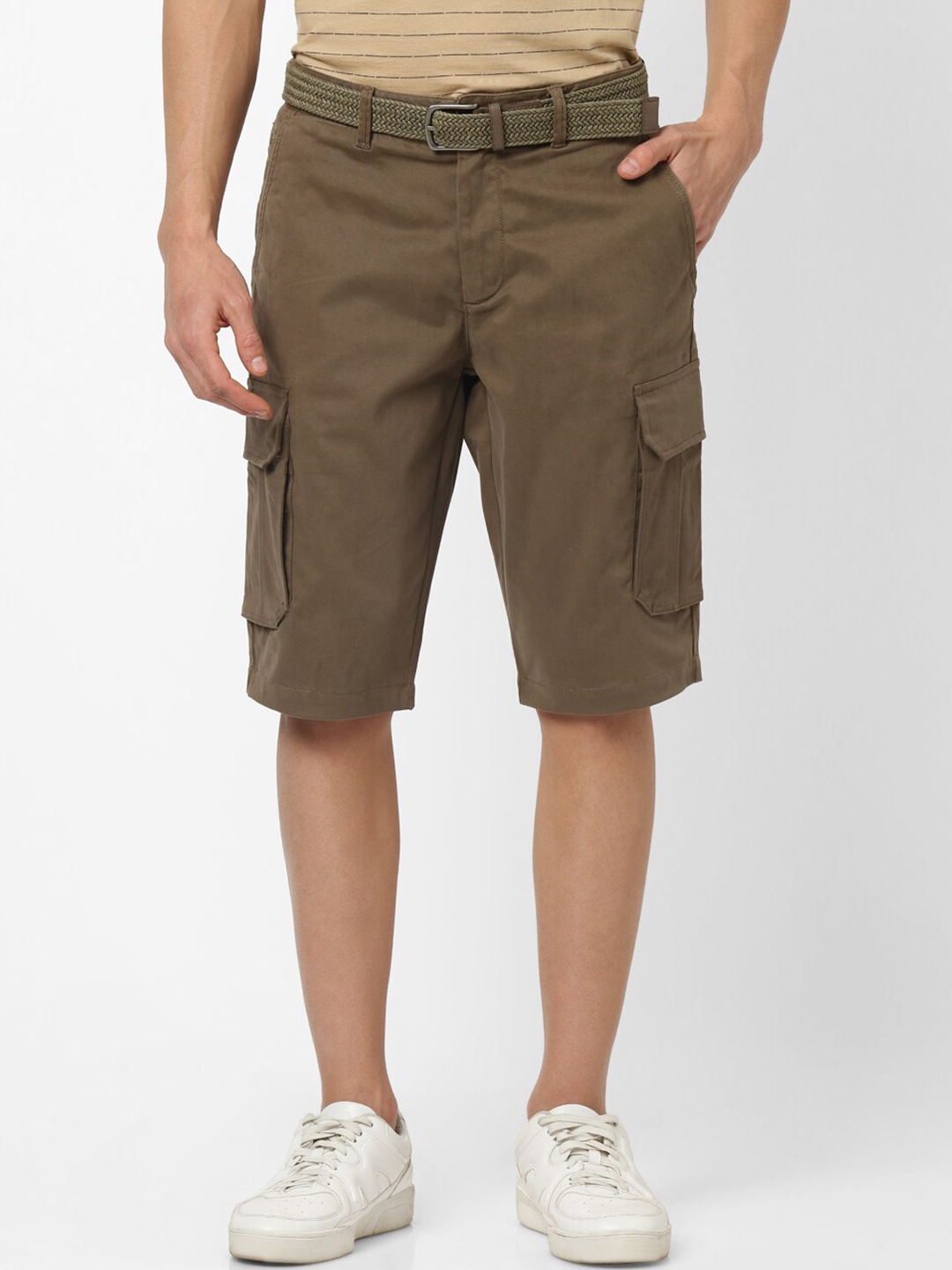 Buy Celio Men Khaki Solid Regular Fit Cargo Shorts Shorts for Men 14011674 Myntra