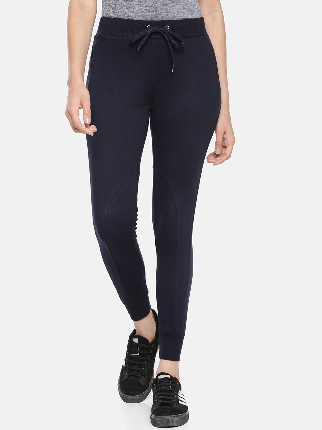 GOLDSTROMS Women Navy Blue Solid Yoga Track Pant
