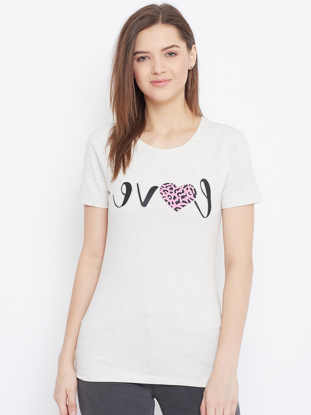 Bishop Cotton Women White Printed Round Neck T-shirt