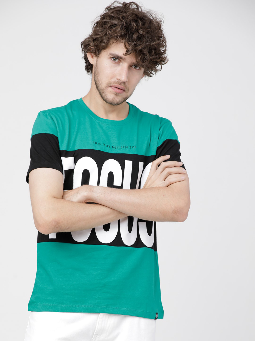 LOCOMOTIVE Men Green Printed Round Neck T-shirt
