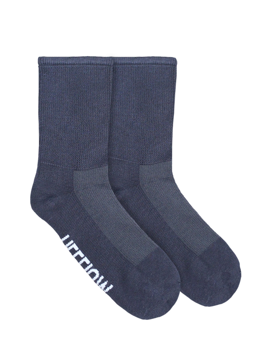 Heelium Unisex Grey Solid Bamboo Diabetic & Anti-odour Calf-Length Socks
