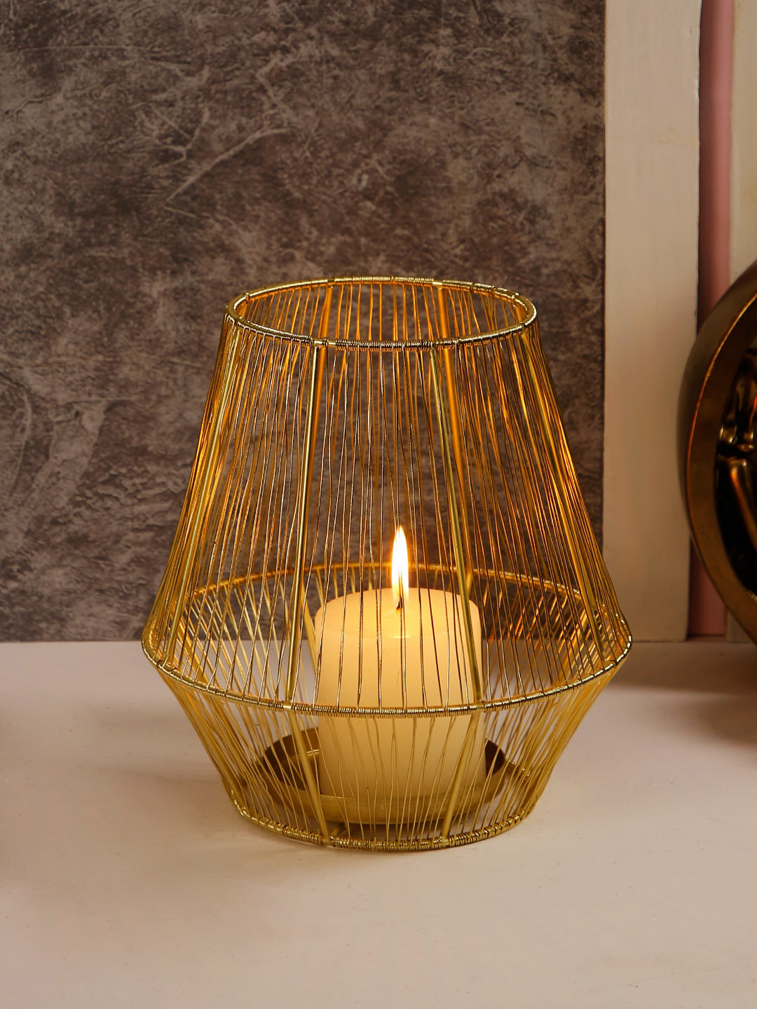 Aapno Rajasthan Gold-Plated Candle Holder