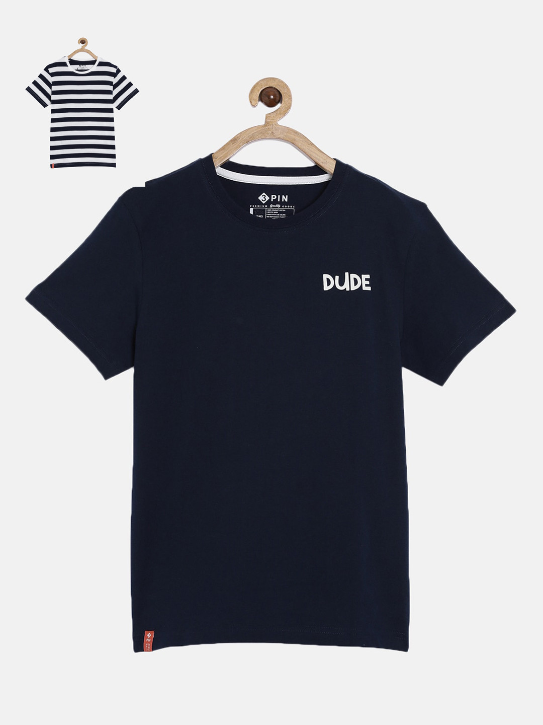 3PIN Boys Pack of 2 Printed Round Neck Cotton Pure Cotton T-shirts