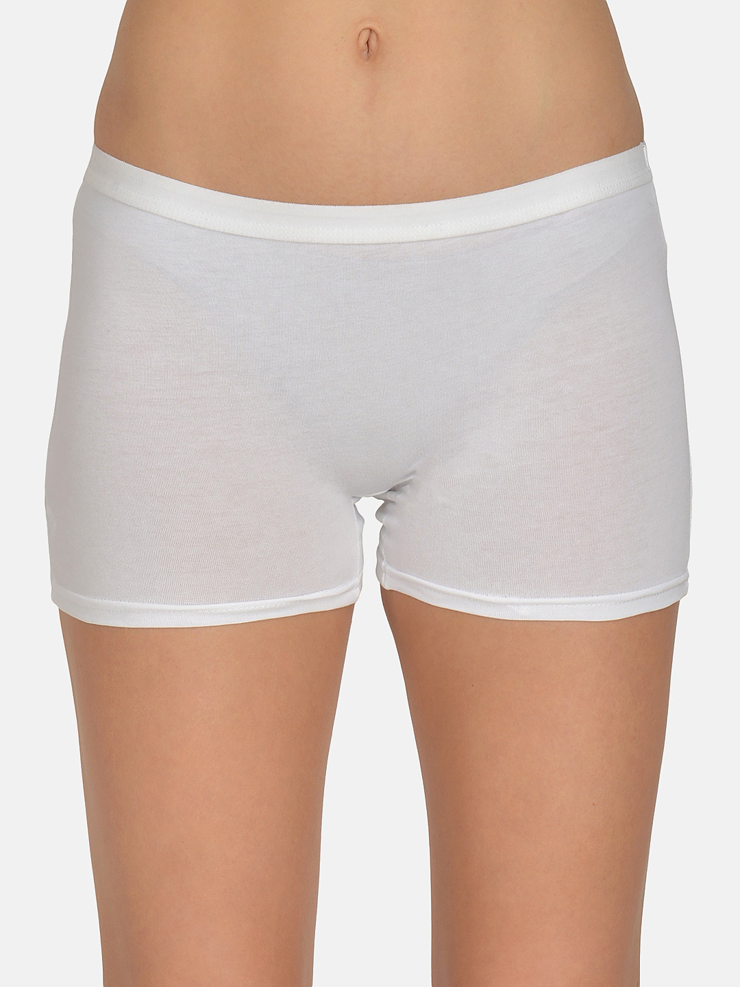 mod & shy Women White Solid Boy Shorts MU166