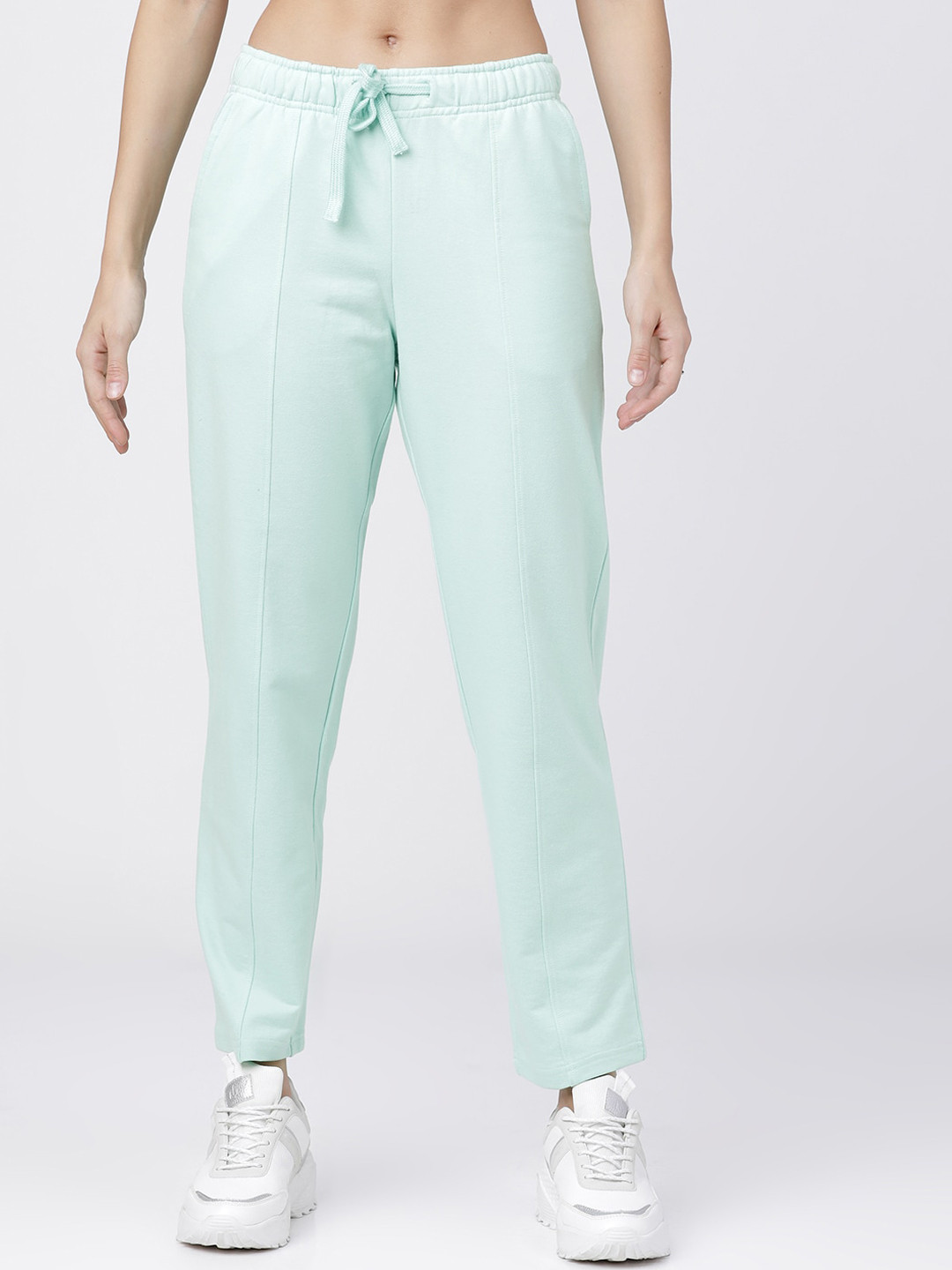 Tokyo Talkies Women Green Regular-Fit Solid Track Pants