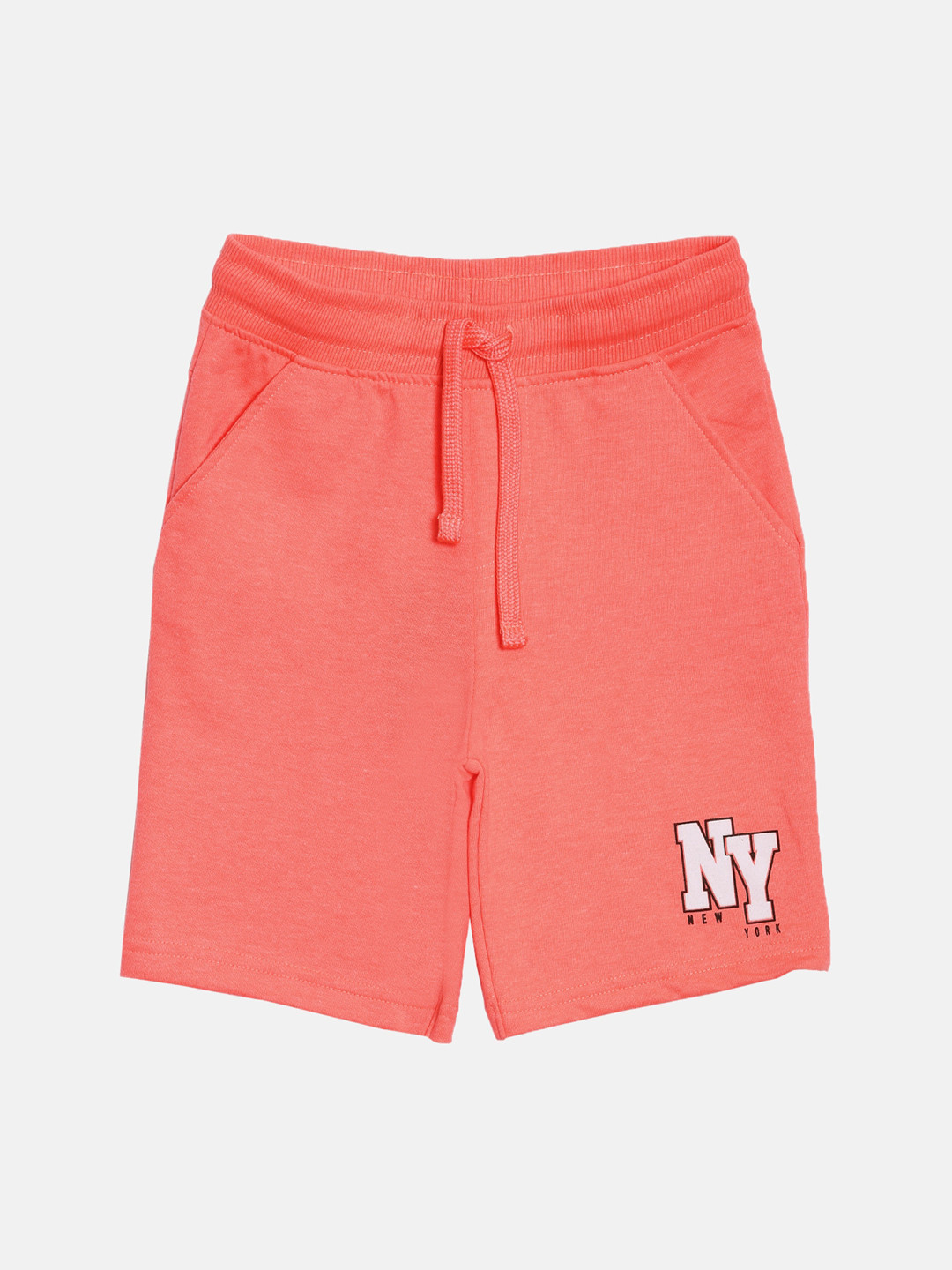 3PIN Boys Orange Solid Regular Fit Cotton Shorts