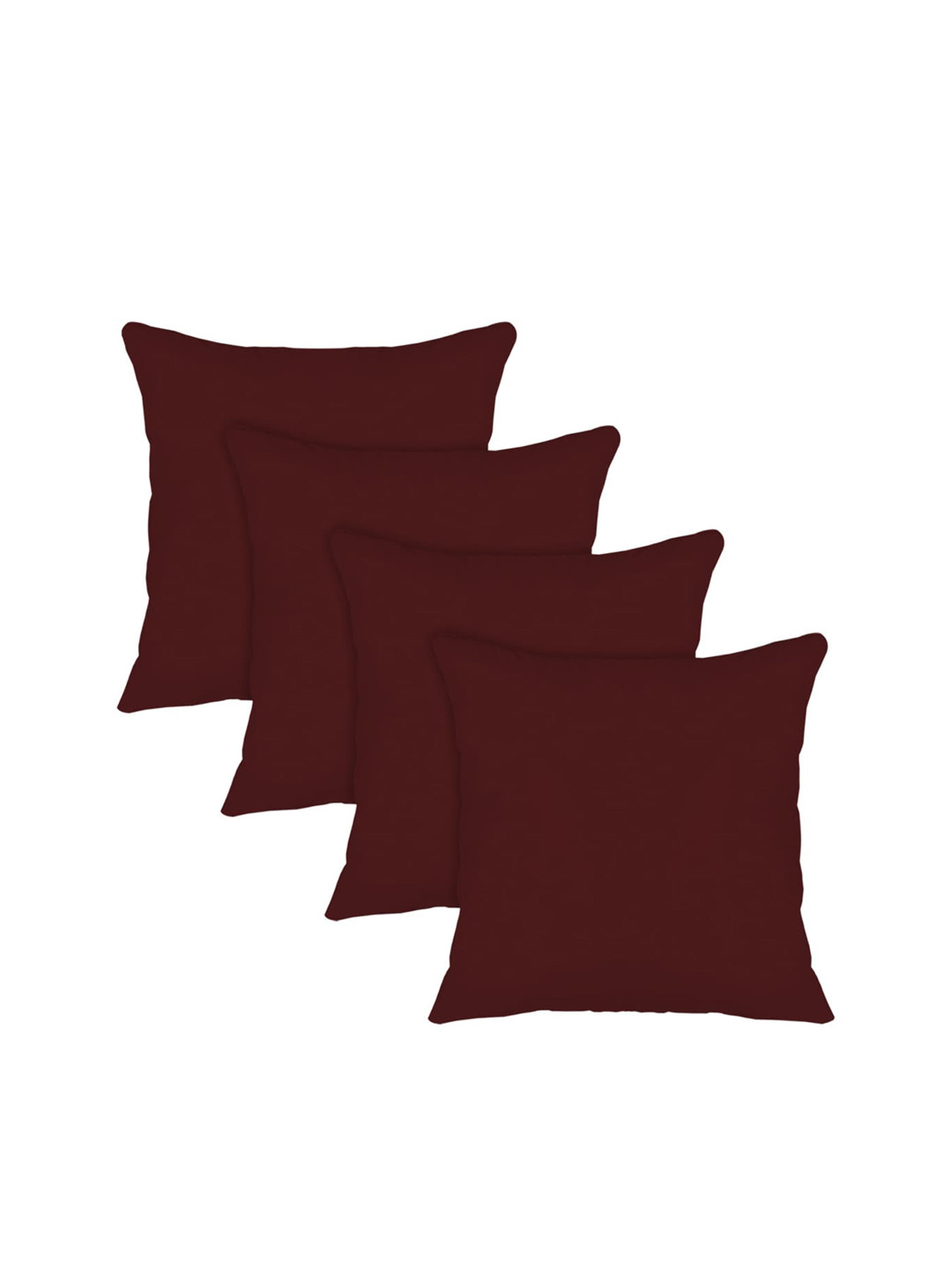 Kuber Industries Set Of 4 Brown Solid Microfiber Filled Floor Cushions