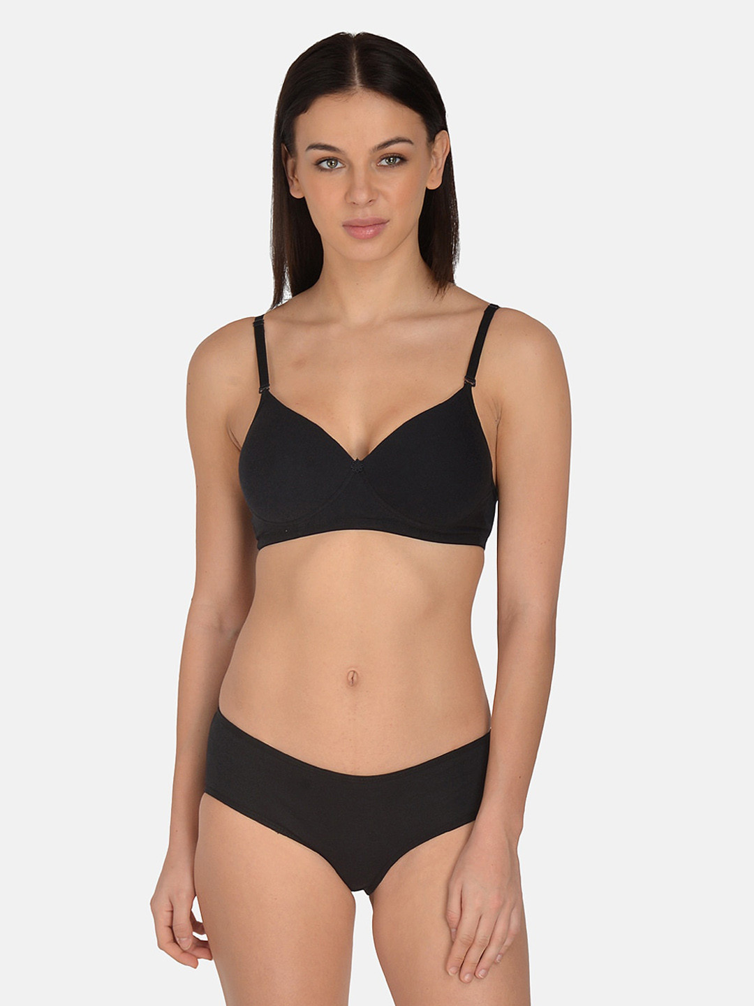 mod & shy Black Solid Lingerie Set MS273