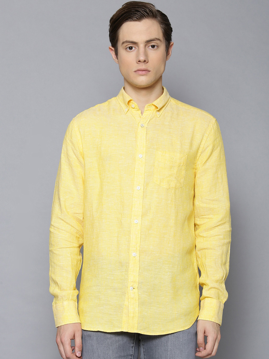 GANT Men Yellow Regular Fit Solid Casual Shirt