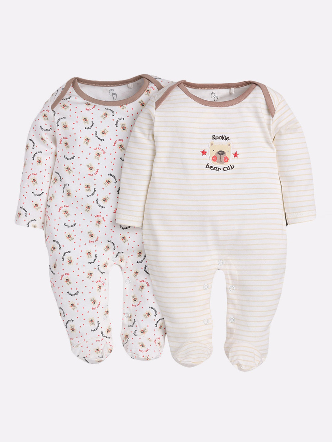 BABY GO Infant Kids Pack Of 2 Printed Sleepsuits