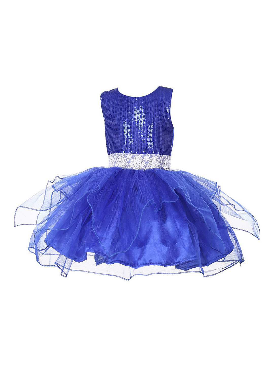 Samsara Couture Girls Blue Embellished Fit and Flare Dress