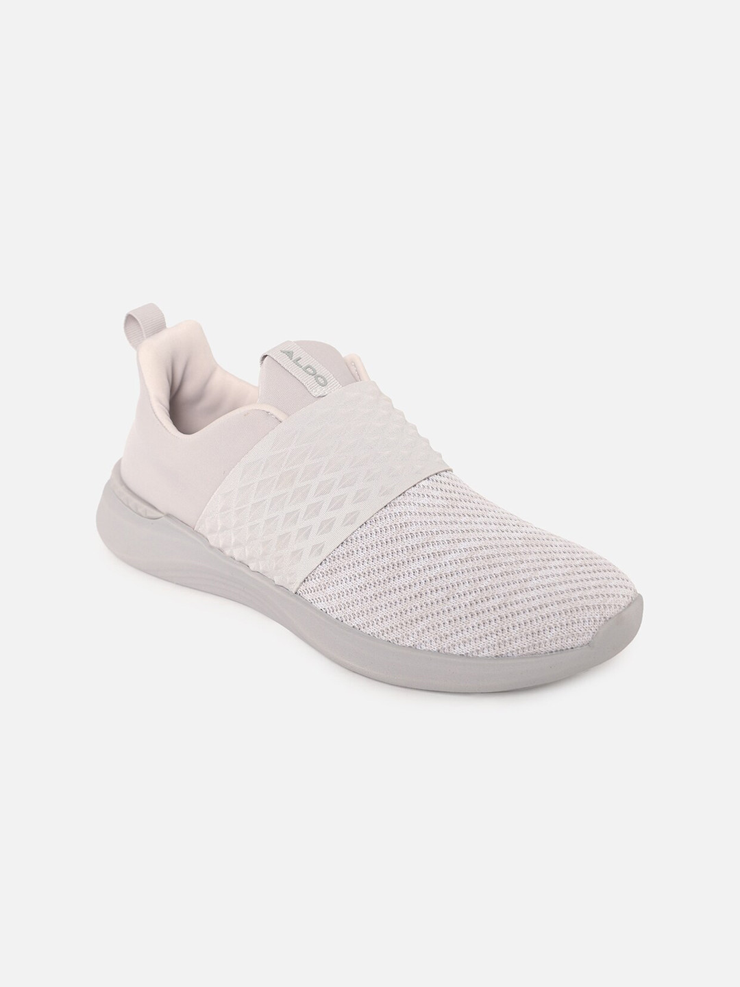 ALDO Women Grey Woven Design Slip-On Sneakers