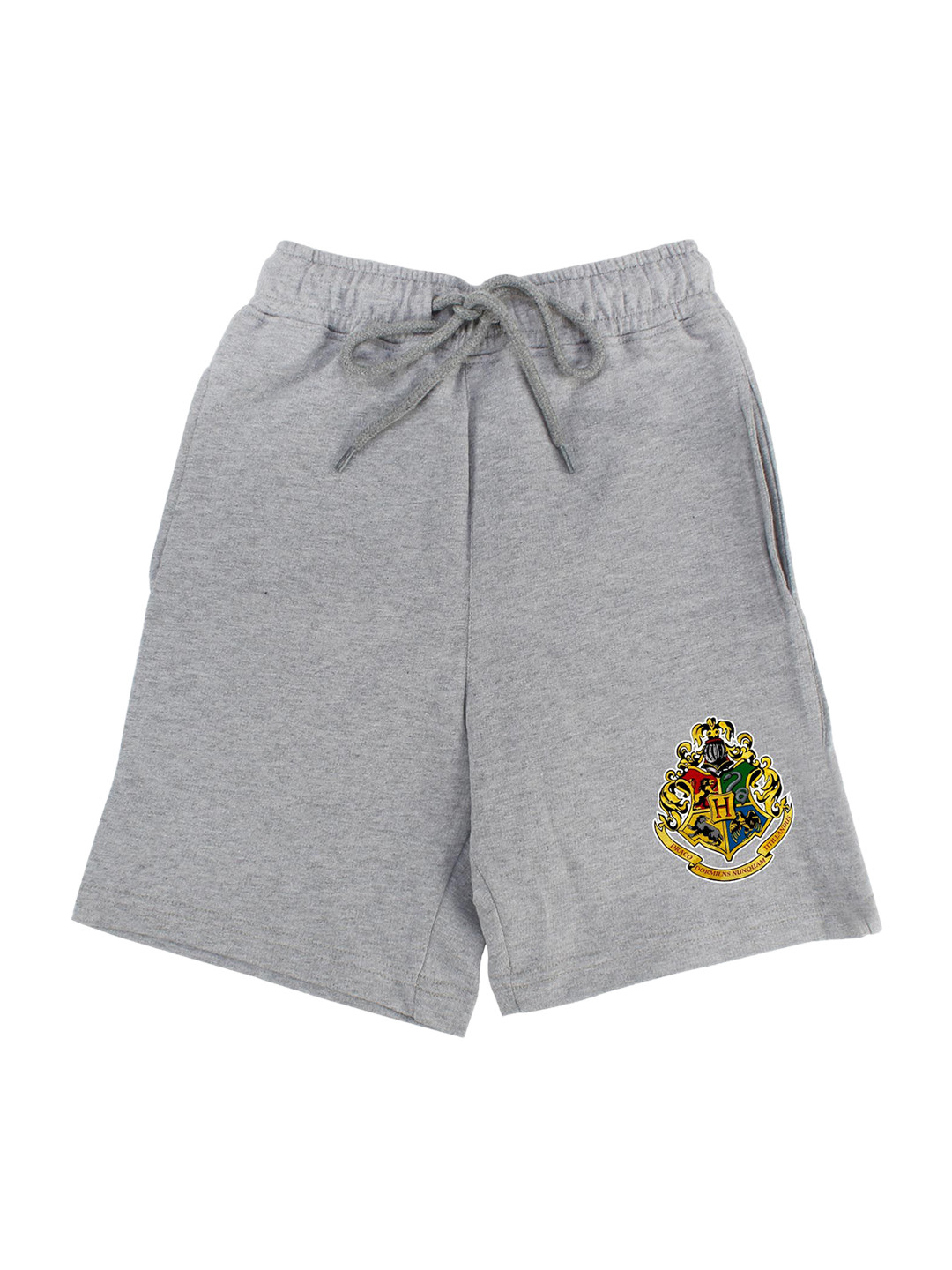 Harry Potter Boys Grey Melange Solid Regular Fit Shorts