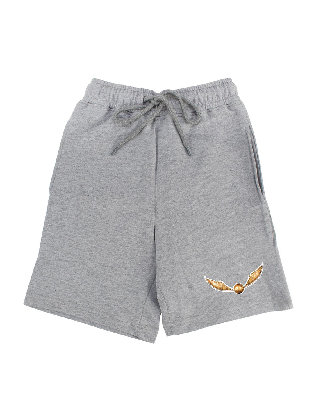 Harry Potter Boys Grey Melange Solid Regular Fit Shorts