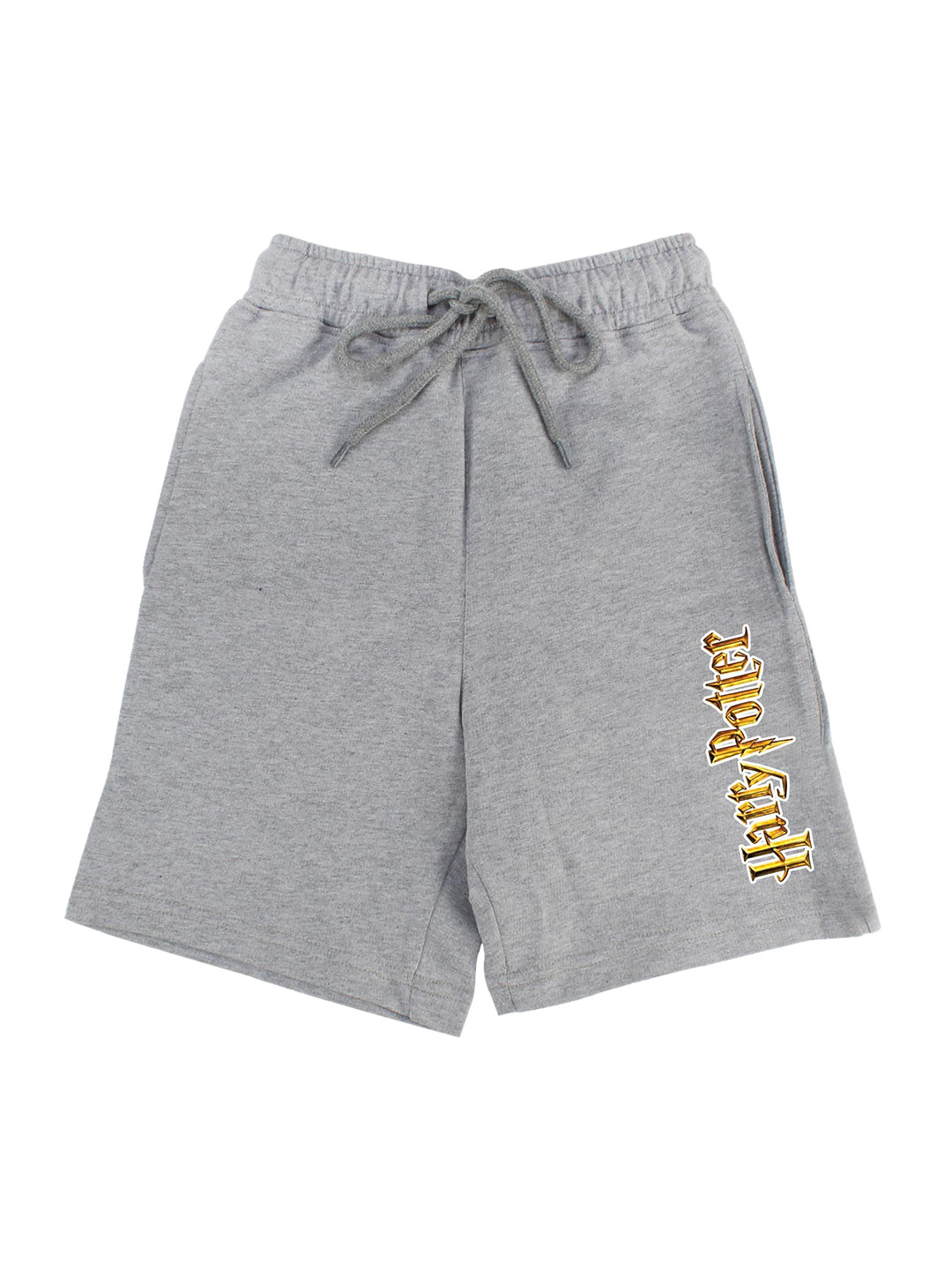 Harry Potter Boys Grey Melange Solid Regular Fit Shorts