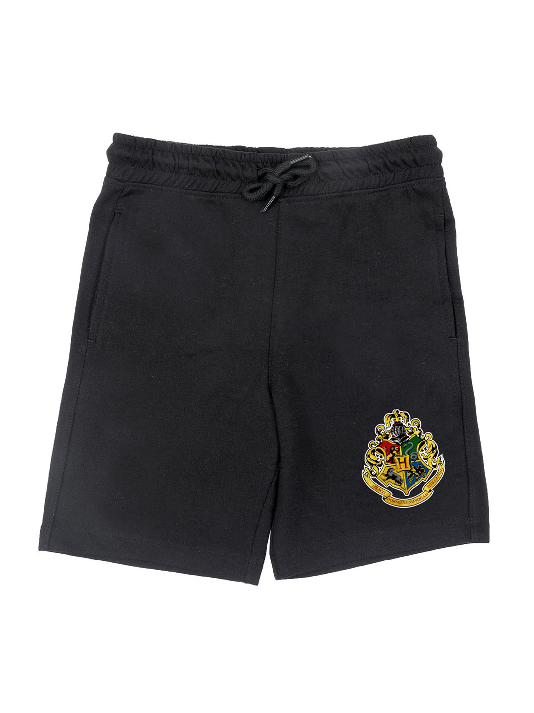 Harry Potter Boys Black Solid Regular Fit Regular Shorts With Printed Detailing