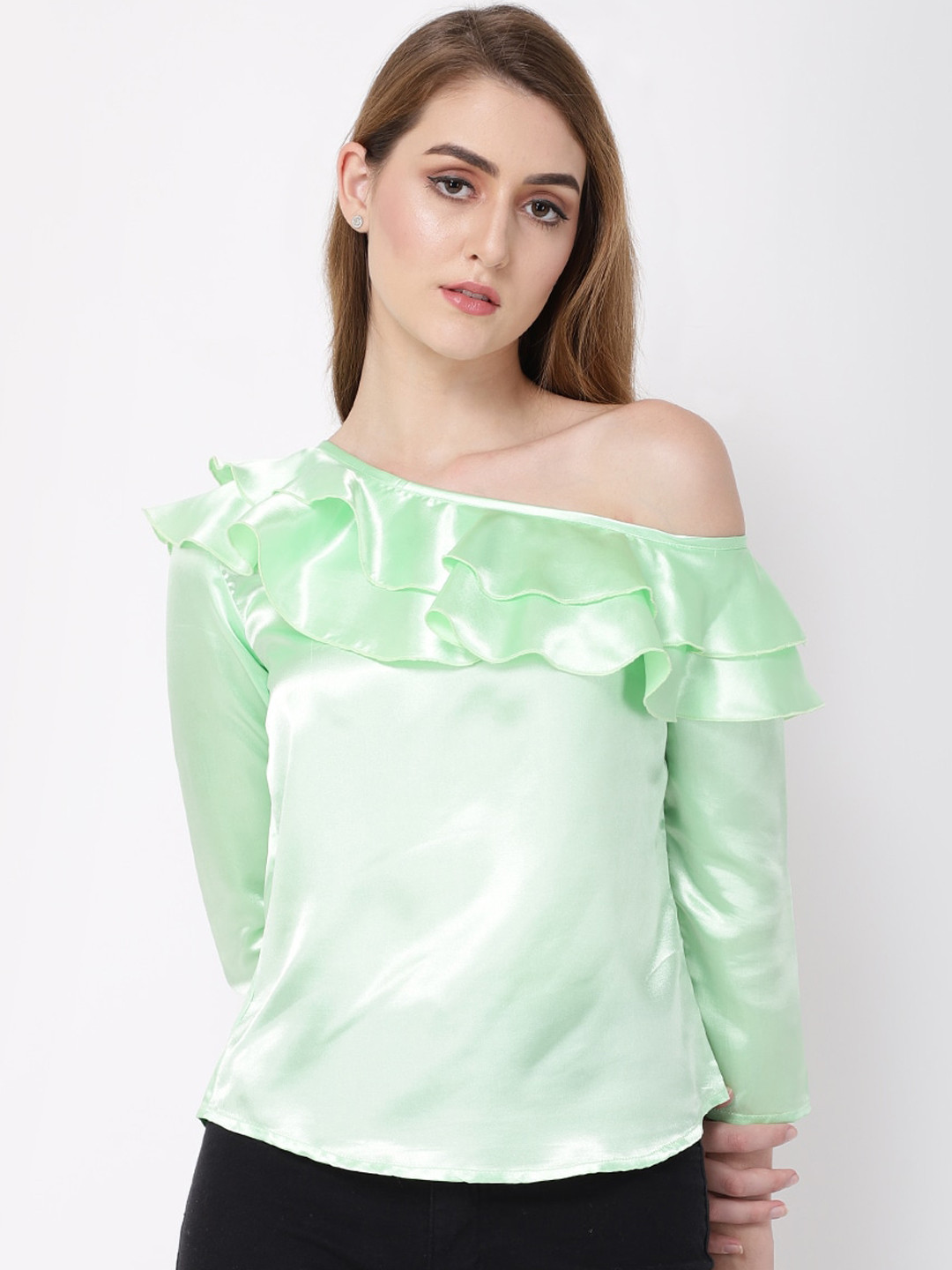 DODO & MOA Green One Shoulder Top