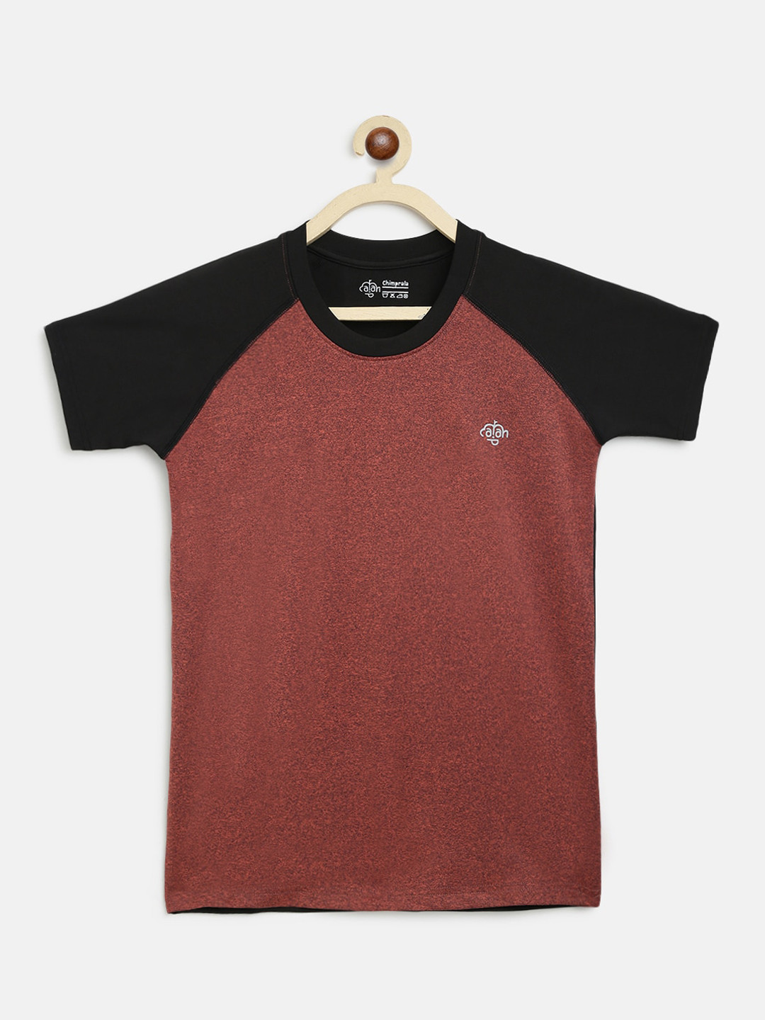 CHIMPRALA Girls Brown Solid Round Neck T-shirt