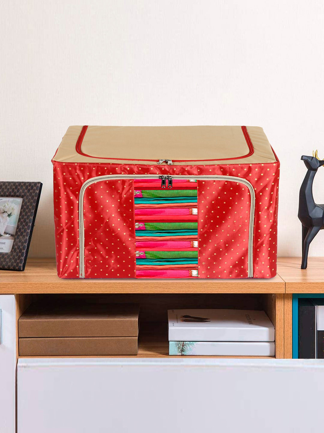 Kuber Industries Maroon Printed Organiser