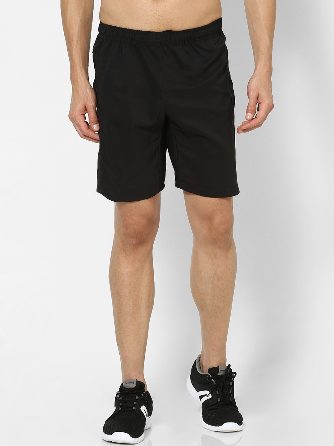 Decathlon Men Black Fitness Training Dry-Fit Shorts With Side Zip