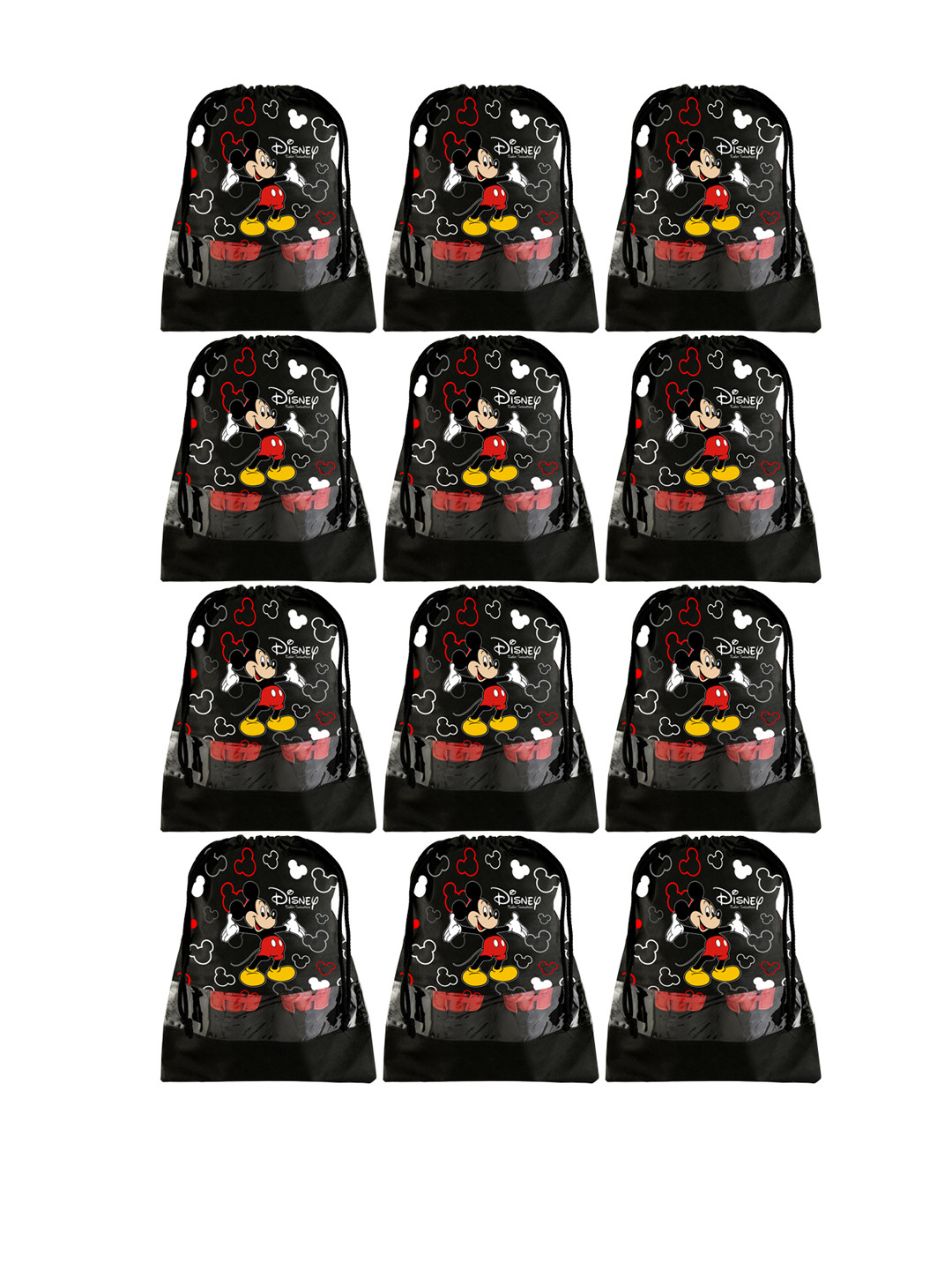 Kuber Industries Set Of 12 Black Mickey Mouse Printed Dust-Proof Shoe Organizers