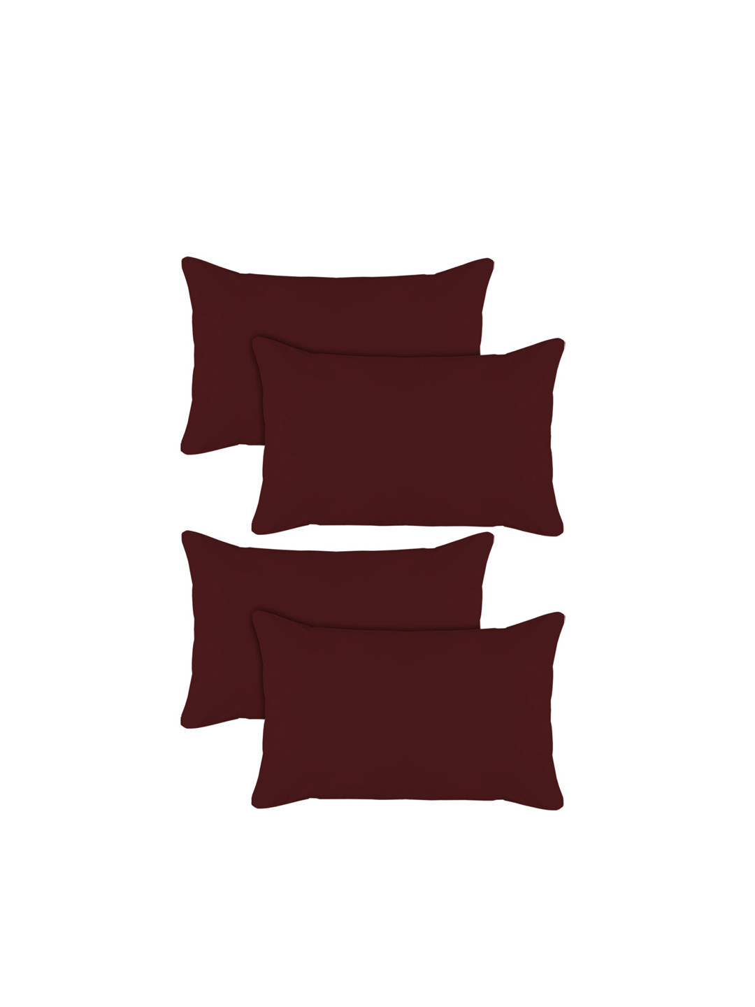 Kuber Industries Brown Solid Polyester Adjustable Set of 4 Soft Fibre Sleep Pillow-1 x 40 x 60 cm