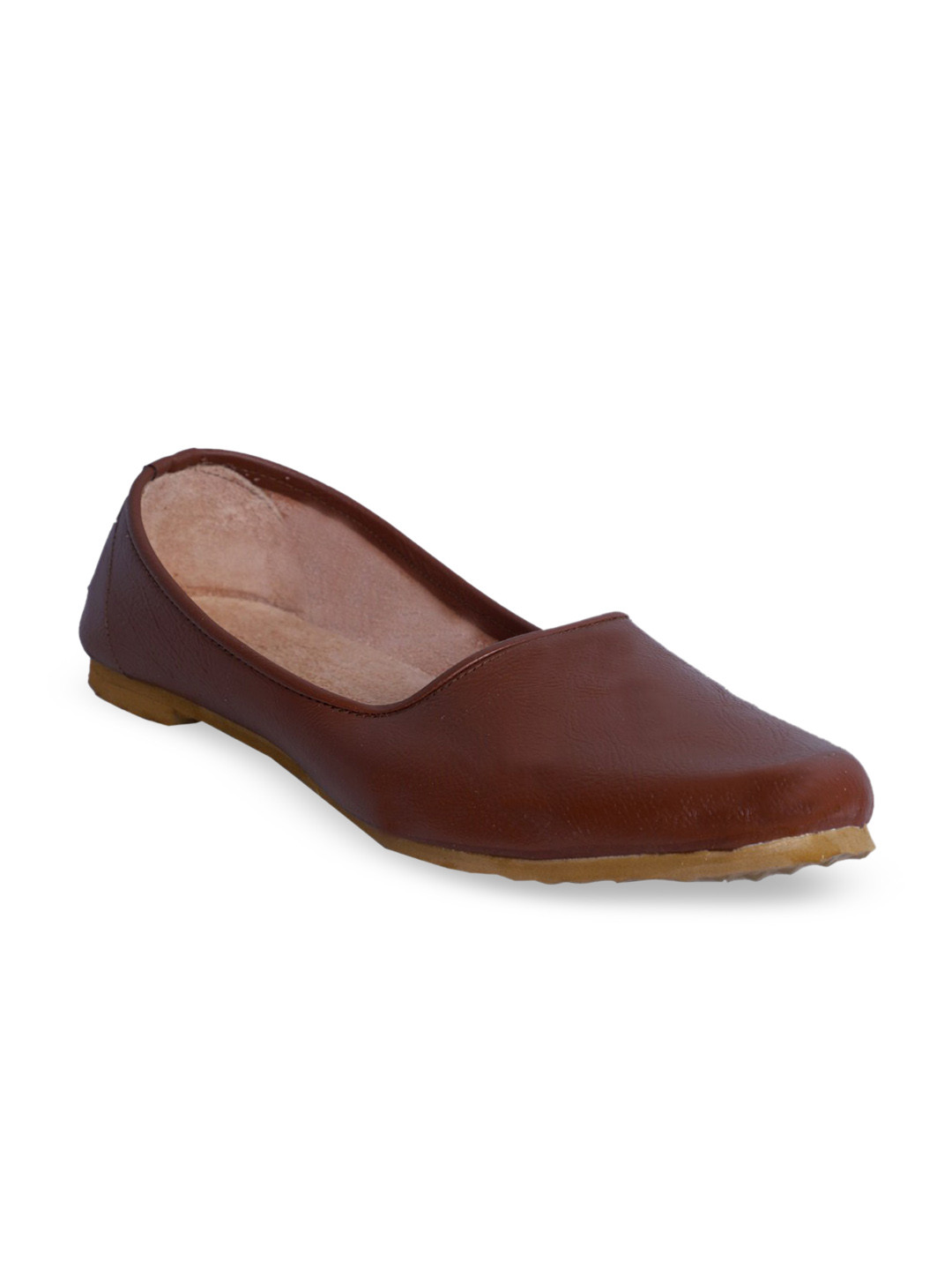 PANAHI Men Brown Solid Mojaris