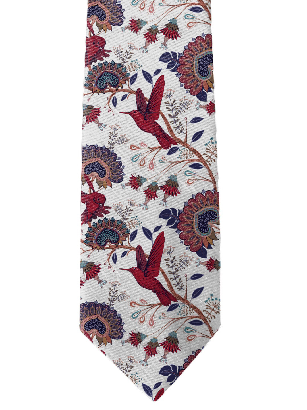 Blacksmith White & Red Printed Broad Tie