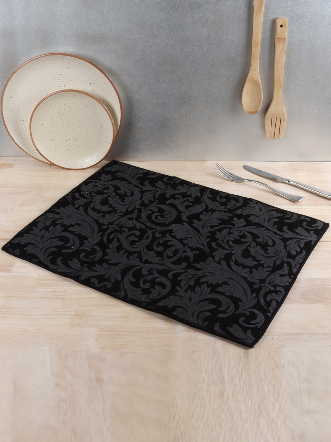 INCRIZMA Set of 2 Black Microfiber Dish Drying Mat