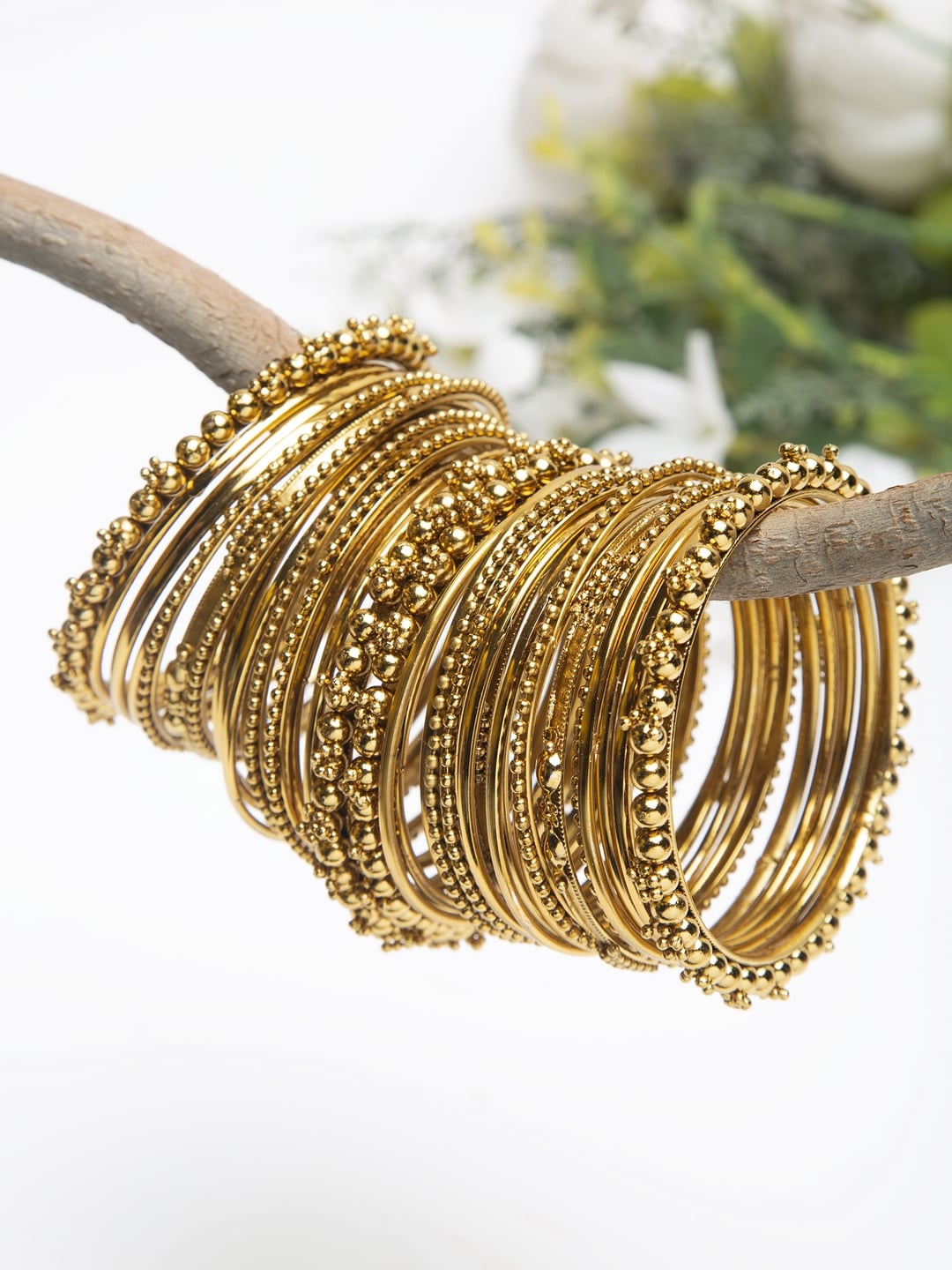 YouBella Set Of 40 Gold Toned Bangles