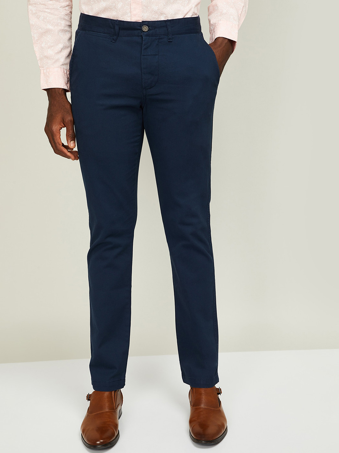 CODE by Lifestyle Men Blue Slim Fit CC-JONES-DENIM Solid Chinos