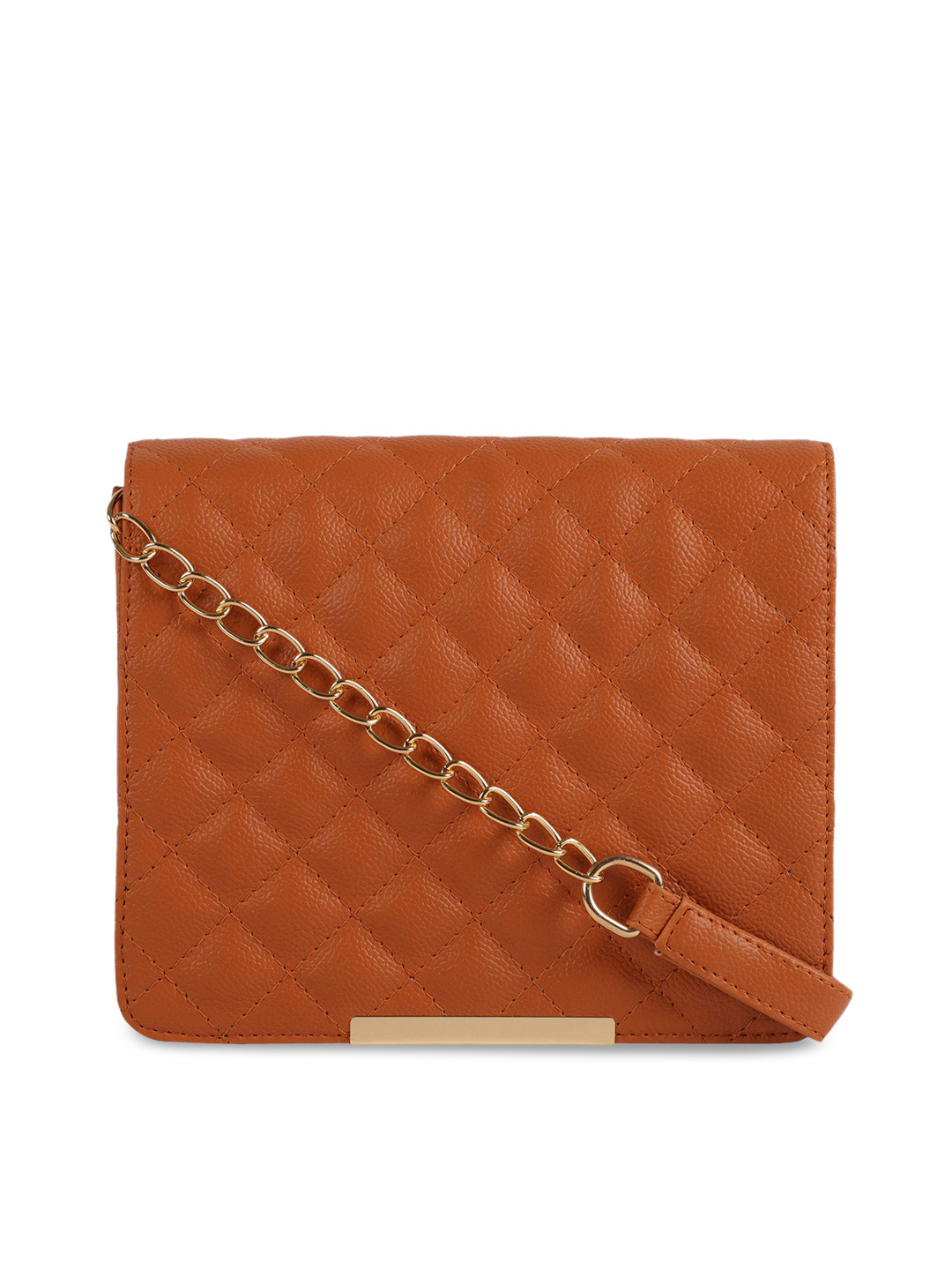Bagsy Malone Tan Quilted Sling Bag