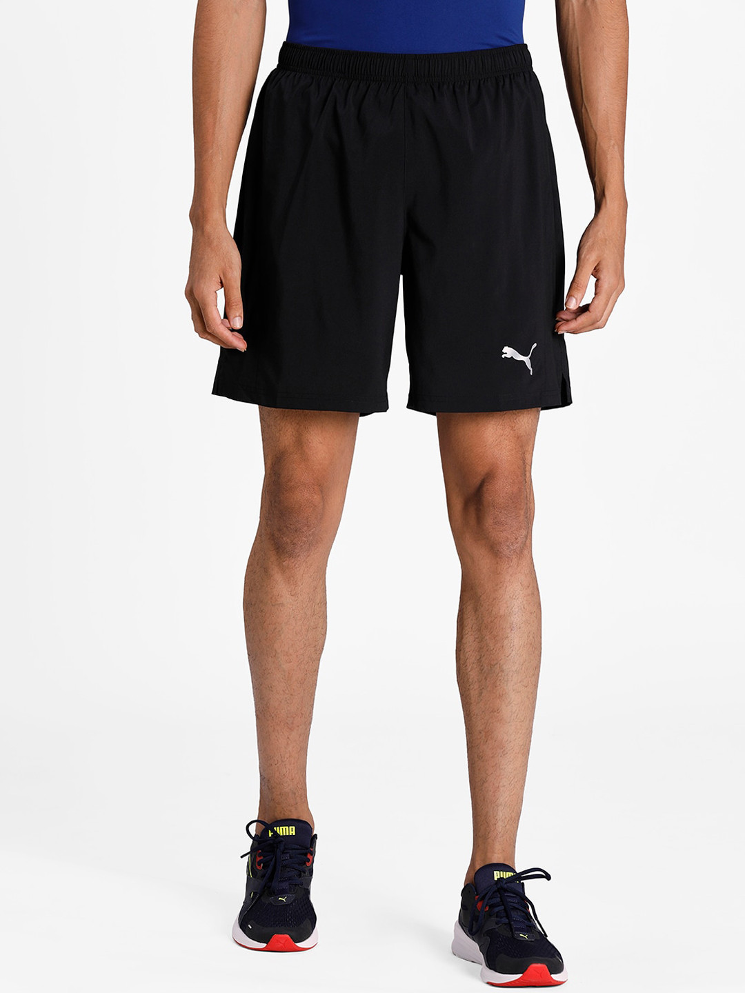 Puma Men Black Solid Regular Fit Cotton Sports Shorts
