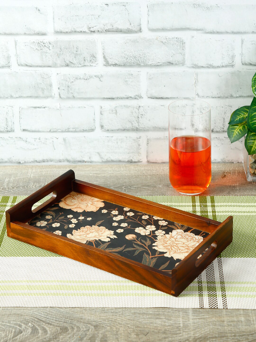 Reinvention Factory Brown & Black Digital Printed Serving Tray