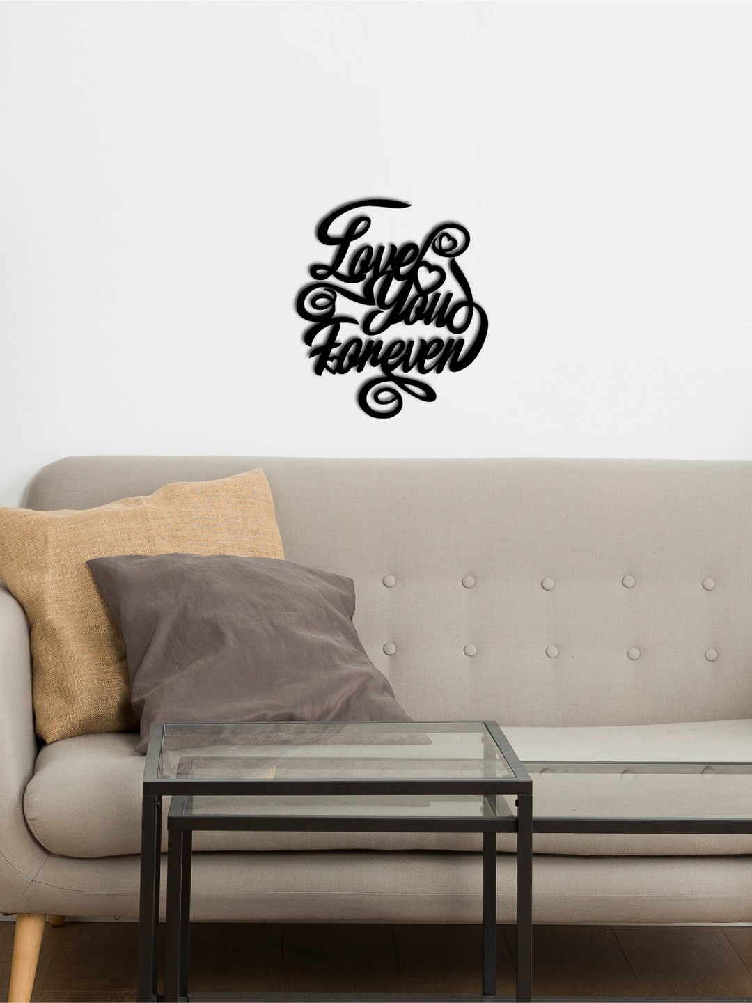 eCraftIndia Love You Forever Wood Matte Hanging Hall Signs and Plaques-12.2In