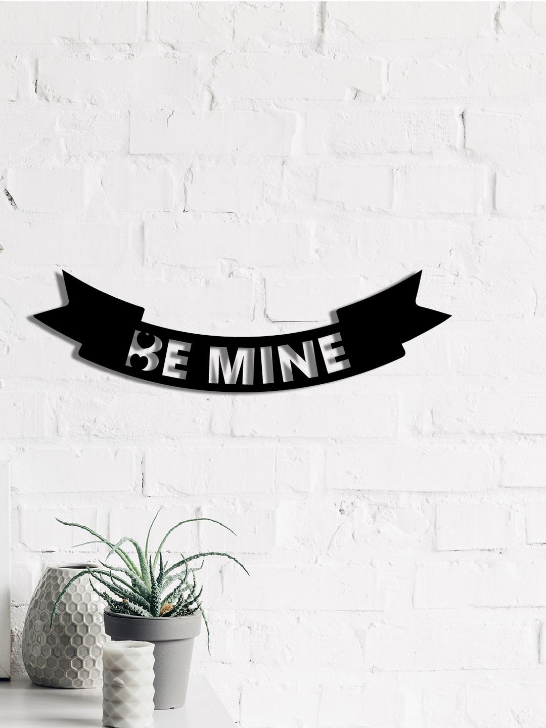 eCraftIndia Be Mine Wood Matte Hanging Hall Signs and Plaques-3.5In