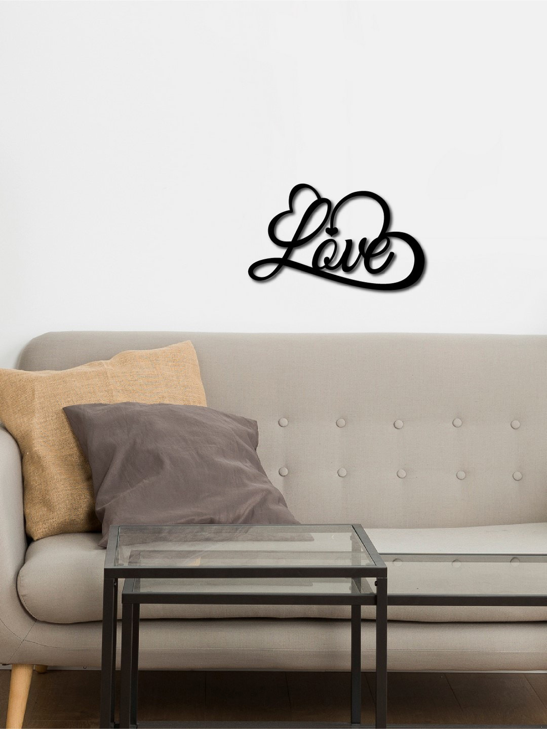 eCraftIndia Love with Hearts Wood Matte Hanging Hall Signs and Plaques-6.3In