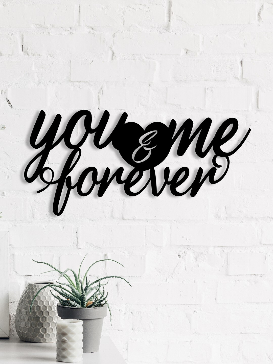eCraftIndia You & Me Forever Wood Matte Hanging Hall Signs and Plaques-7In