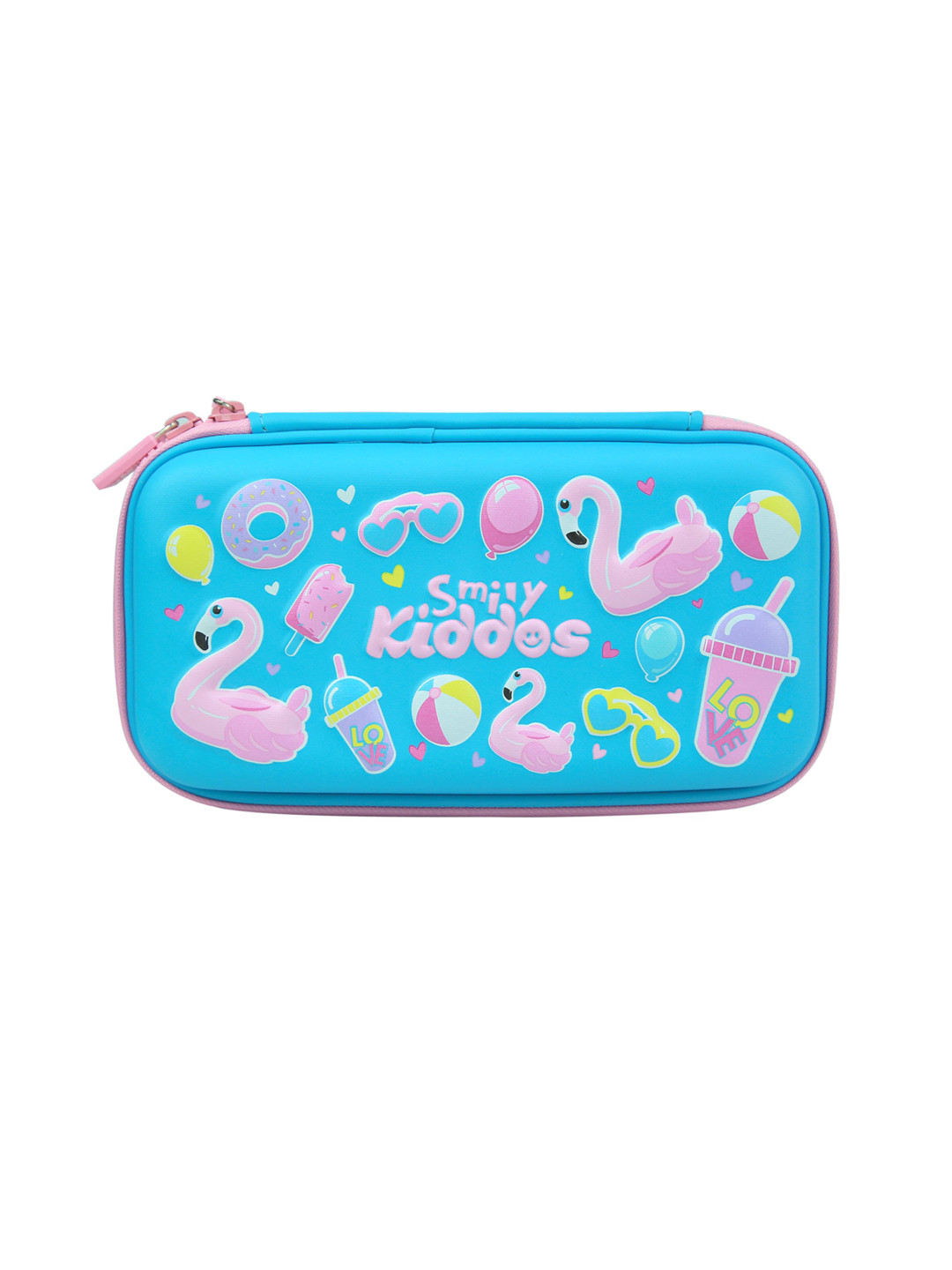 Smily Kiddos Kids Blue & Lavender Flamingo Print Pencil Case