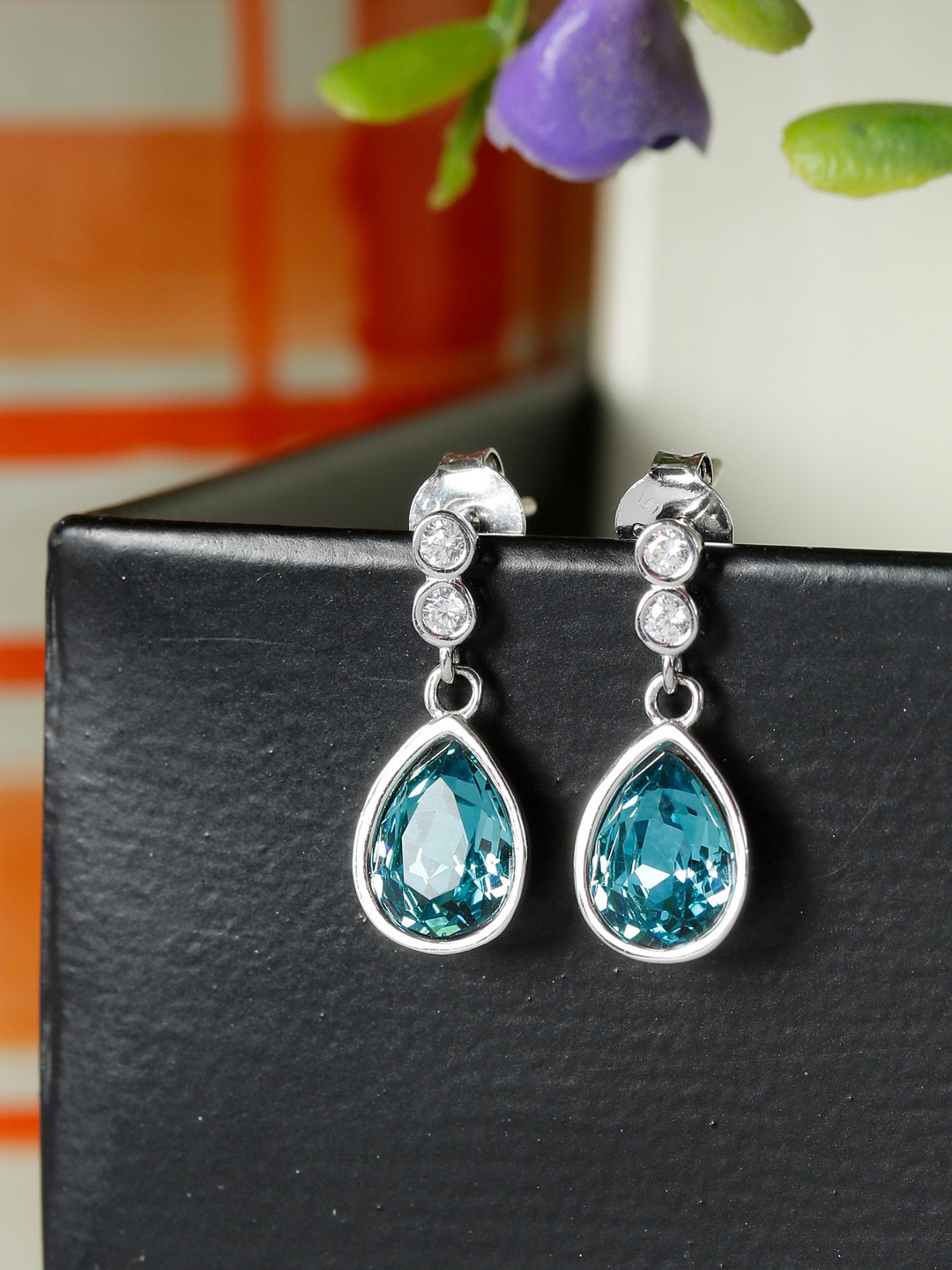 GIVA 925 Silver Turquoise Blue Tear Drop Earrings