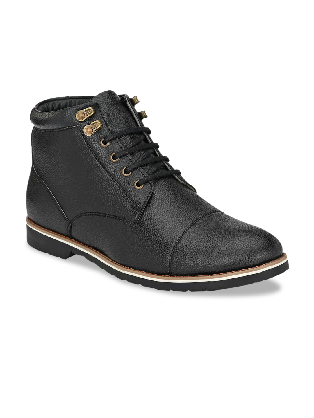 Roadster Men Black Mid-Top Flat Boots