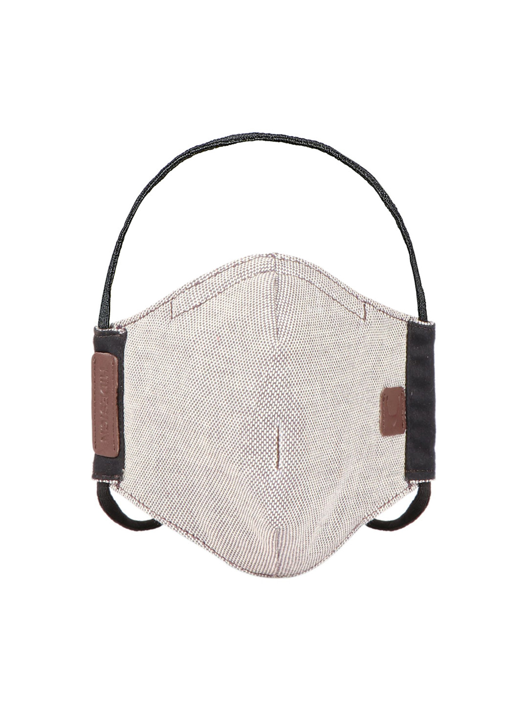 Hidesign Brown & White Solid 1Ply Outdoor Cloth Mask