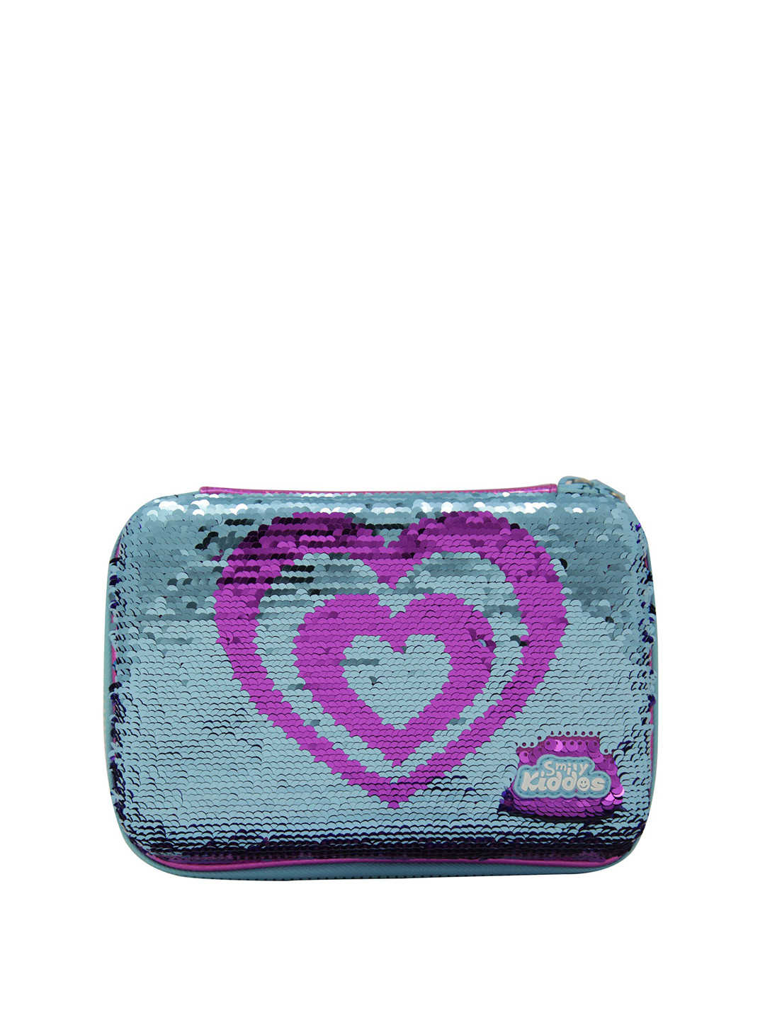 Smily Kiddos Kids Purple & Blue Flip Sequinned & Printed Pencil Case