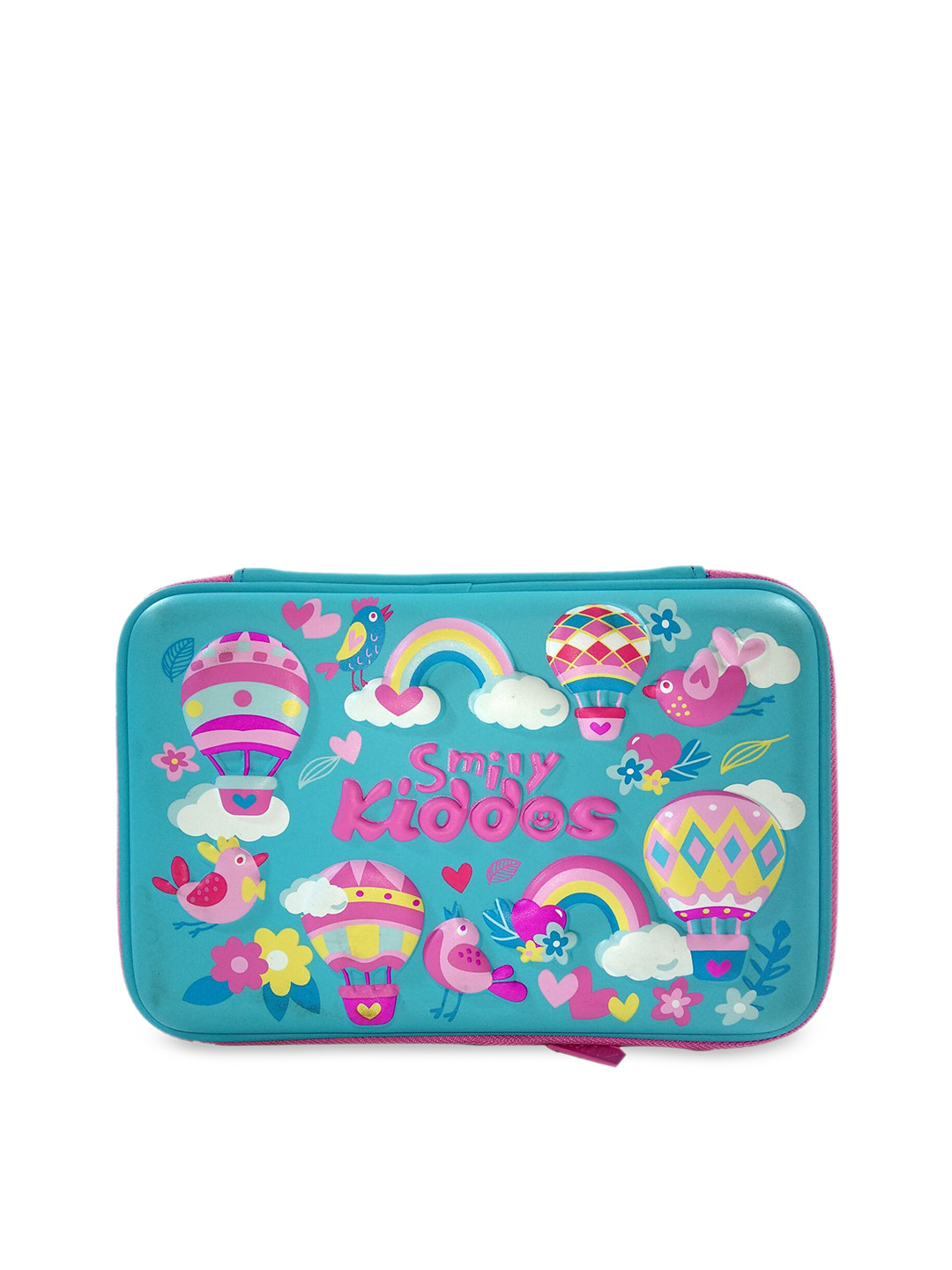 Smily Kiddos Kids Blue & Pink Printed Double Compartment Pencil Case