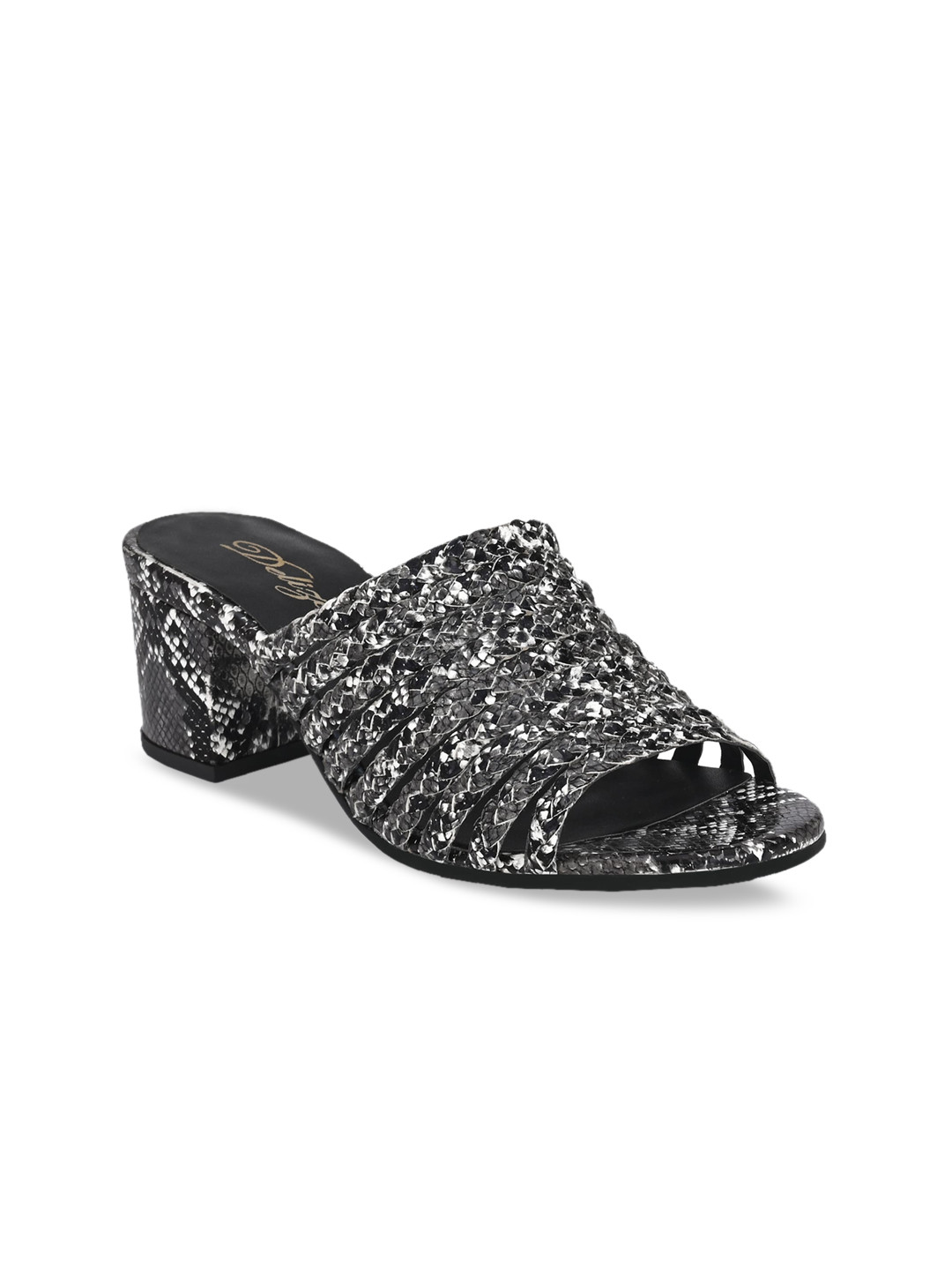 Delize Women Silver-Toned Braided Heeled Mules