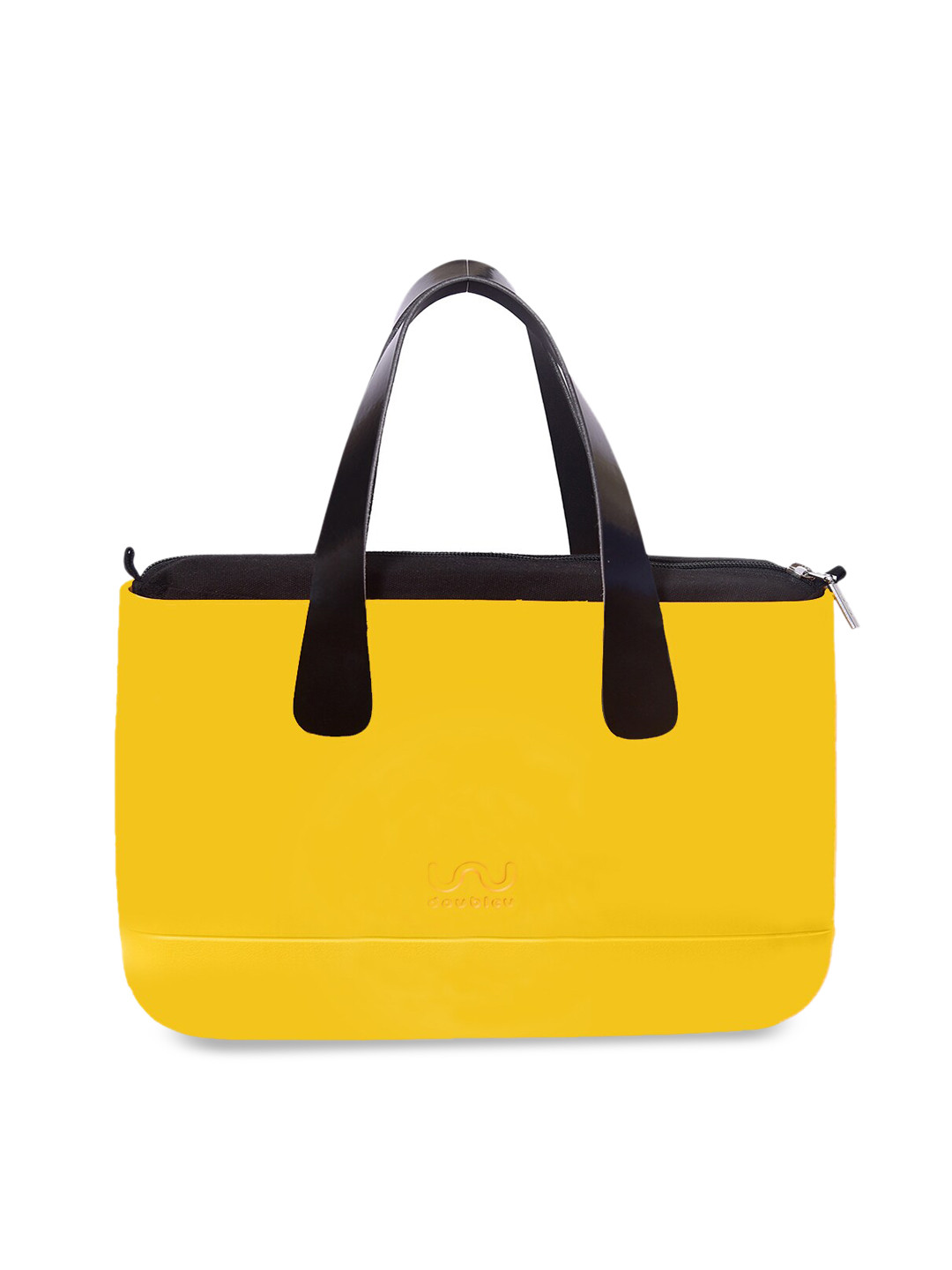 Doubleu Mustard Yellow Solid Handheld Bag
