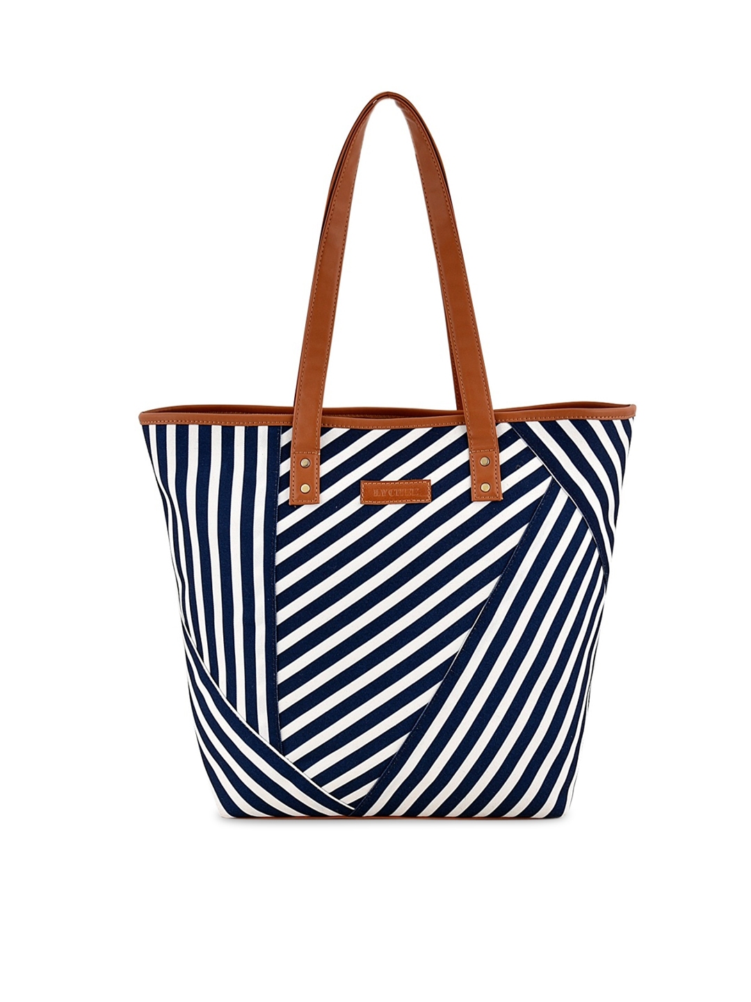 Lychee bags Navy Blue   White Striped Shoulder Bag