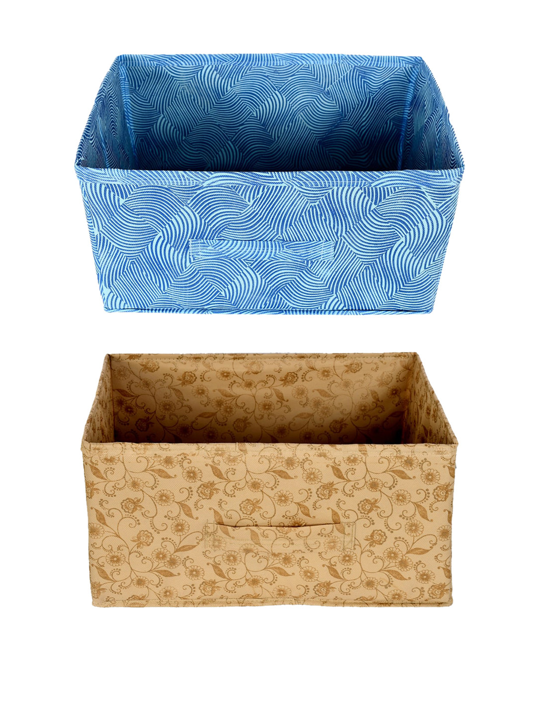 Kuber Industries Set Of 4 Leheriya Metalic Printed Non-Woven Closet Organizer Box